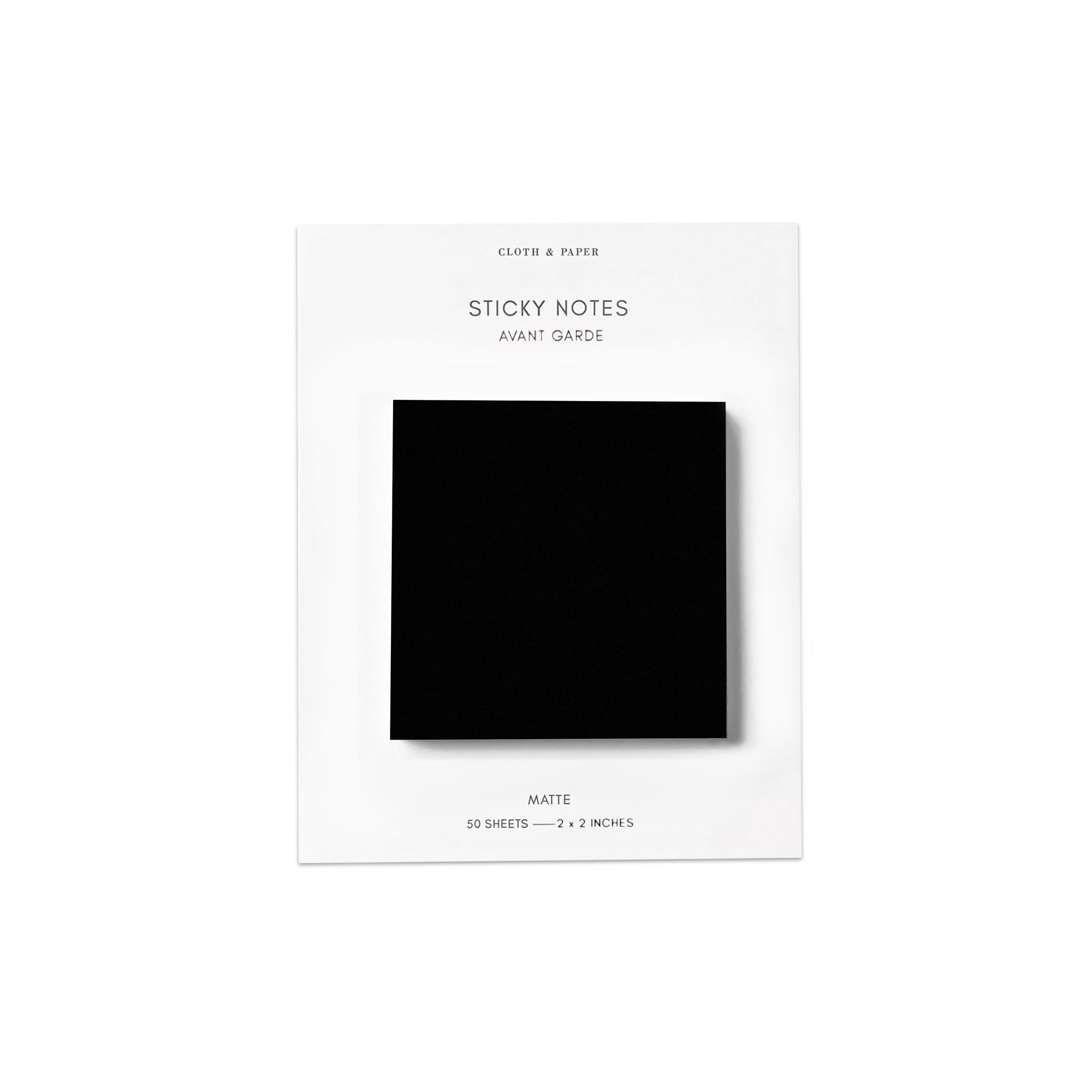 Cloth & Paper Avant Garde Sticky Notes - Black